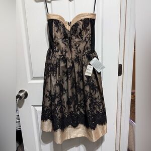 Wyton Size Large Black Lace Strapless Dress Party Dance Homecoming